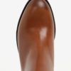 Hnedé dámske kožené chelsea topánky na podpätku Tommy Hilfiger Parson
