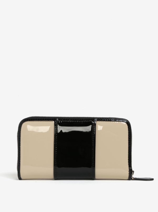 Béžovo-čierna lesklá peňaženka s neónovým vnútrom Paul's Boutique Lizzie