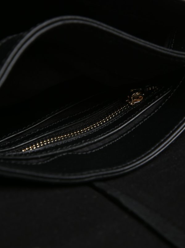 Čierna crossbody kabelka s detailmi v zlatej farbe Nalí