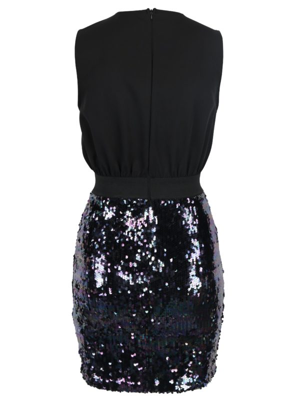 Čierne puzdrové šaty s flitrovanou sukňou AX Paris