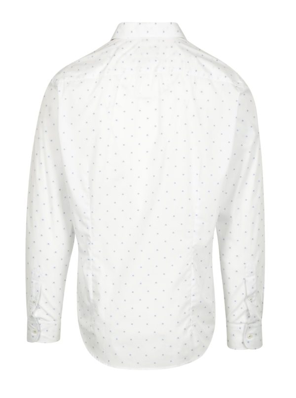 Biela vzorovaná formálna slim fit košeľa Braiconf Nicoara