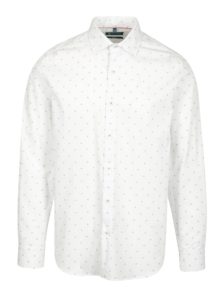 Biela vzorovaná formálna slim fit košeľa Braiconf Nicoara