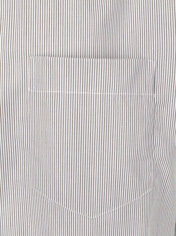 Hnedo-biela pruhovaná formálna slim fit košeľa Braiconf Flaviu