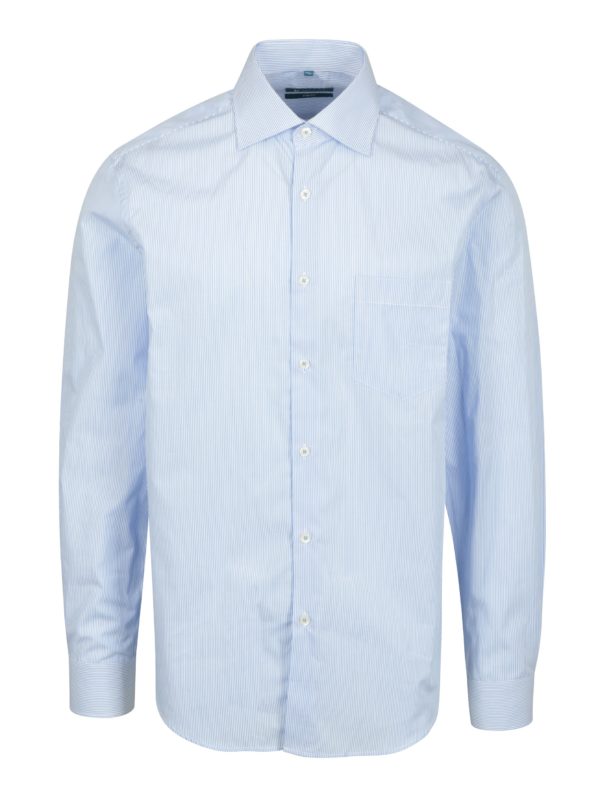 Bielo-modrá pruhovaná formálna slim fit košeľa Braiconf Flaviu