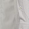 Bielo-hnedá pruhovaná formálna super slim fit košeľa s výraznými gombíkmi Braiconf Flaviu