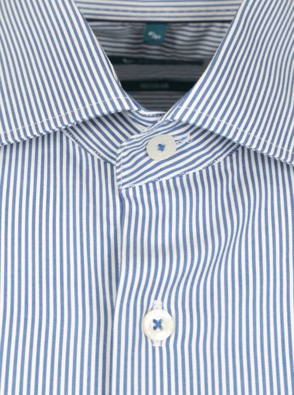 Modro-biela formálna pruhovaná regular fit košeľa Braiconf Nicu