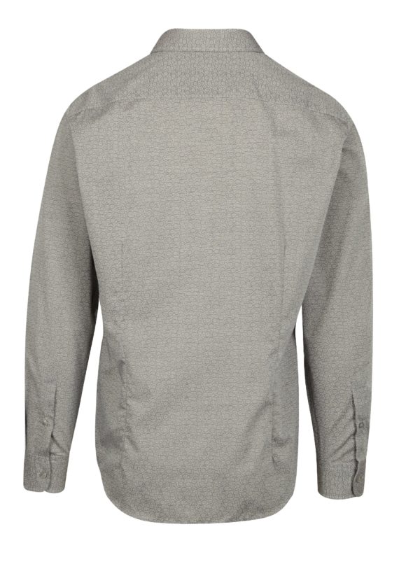 Sivá vzorovaná formálna slim fit košeľa Braiconf Ion