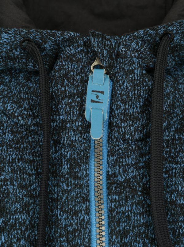 Modrá pánska melírovaná mikina s kapucňou a vreckami LOAP Godet