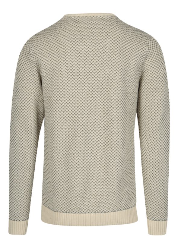 Sivo-krémový vzorovaný sveter SUIT Ingolf
