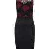 Vínovo-čierne puzdrové šaty s čipkou AX Paris