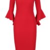 Červené puzdrové šaty s odhalenými ramenami AX Paris