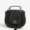 Čierna crossbody kabelka s detailmi v striebornej farbe Fornarina Jasmine