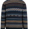 Tmavomodrý vzorovaný slim fit sveter s prímesou vlny Blend