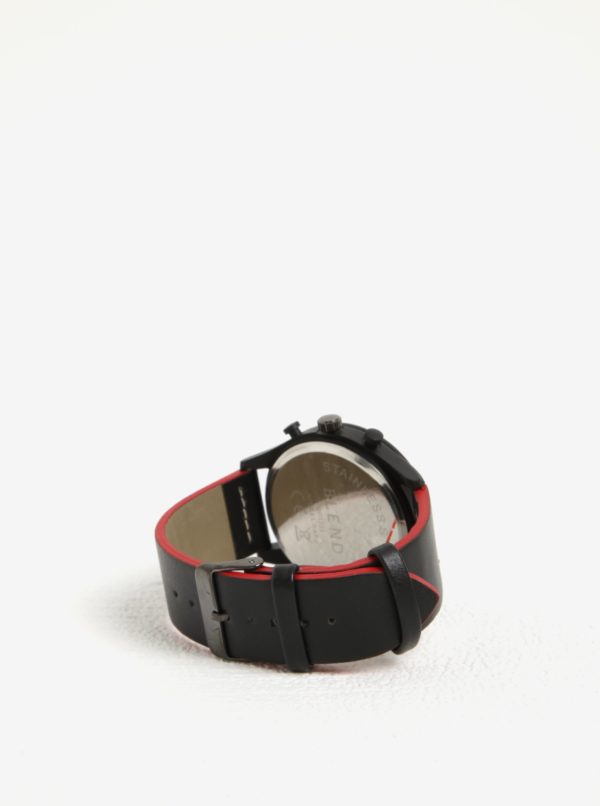 Čierne hodinky s červenými detailmi Blend