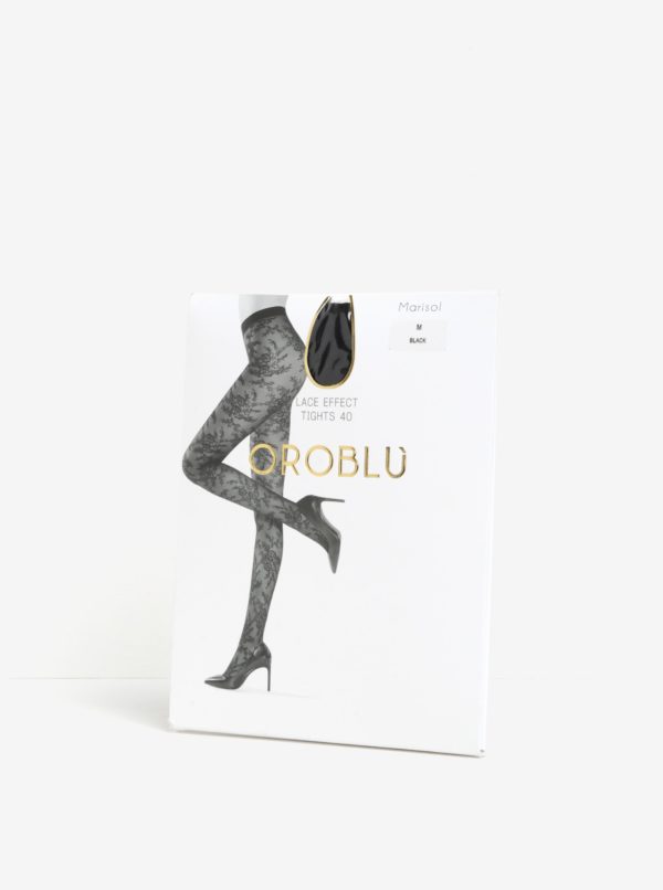 Čierne vzorované pančuchové nohavice Oroblu Marisol