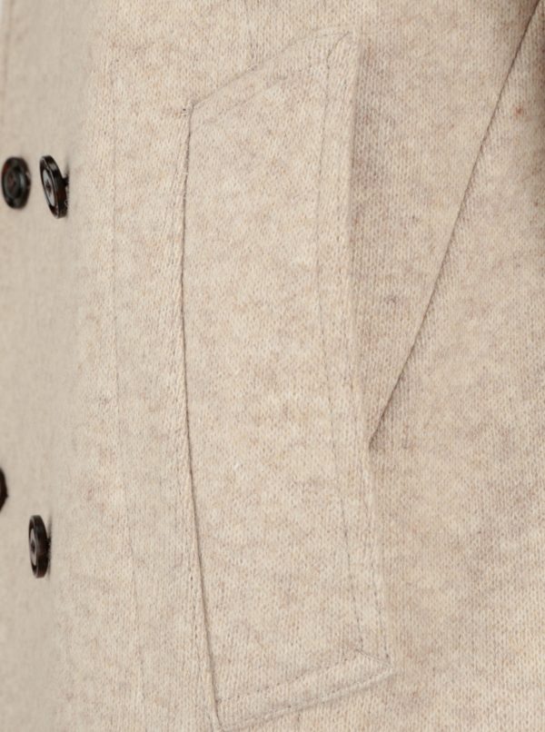 Béžový pánsky krátky vlnený kabát Tommy Hilfiger Jersey