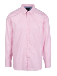 Ružová formálna tailored fit košeľa s jemným vzorom Burton Menswear London