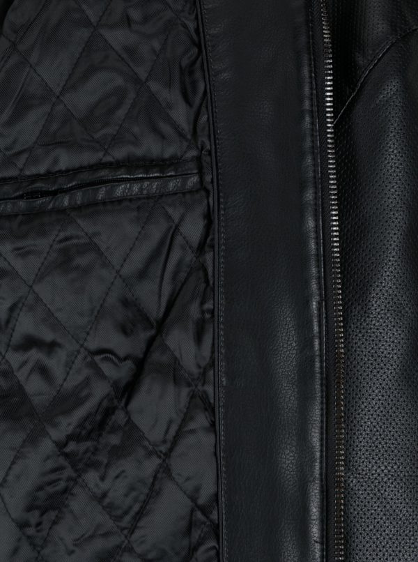Čierna perforovaná koženková bunda Burton Menswear London
