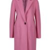 Ružový kabát s prímesou vlny Miss Selfridge