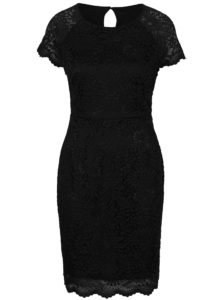 Čierne čipkované šaty s krátkym rukávom ONLY Shira