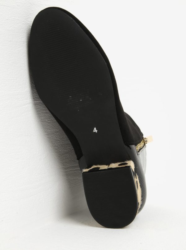 Čierne členkové topánky so vzorovaným podpätkom Dorothy Perkins