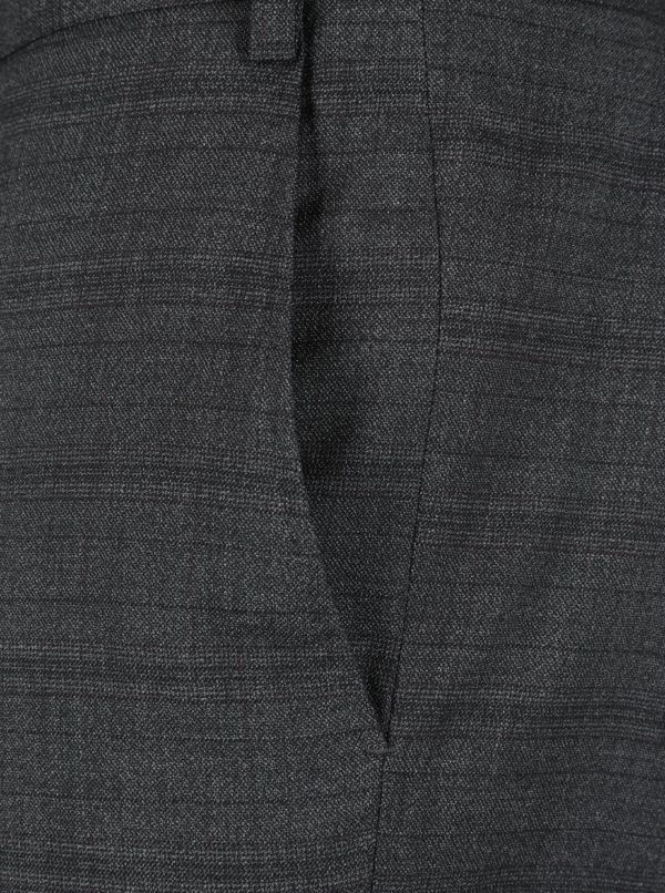 Sivé kockované oblekové skinny nohavice Burton Menswear London