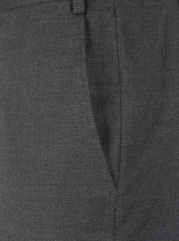 Sivé melírované oblekové slim fit nohavice Burton Menswear London