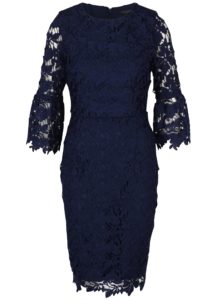 Tmavomodré puzdrové čipkové šaty Dorothy Perkins