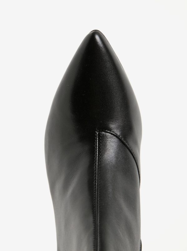 Čierne dámske kožené členkové topánky Vagabond Saida