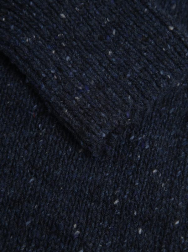 Tmavomodrý dámsky melírovaný vlnený šál Calvin Klein Jeans Eline