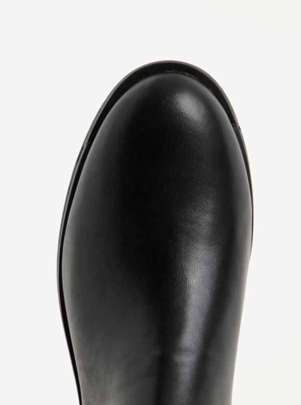 Čierne dámske kožené nízke chelsea topánky Camper