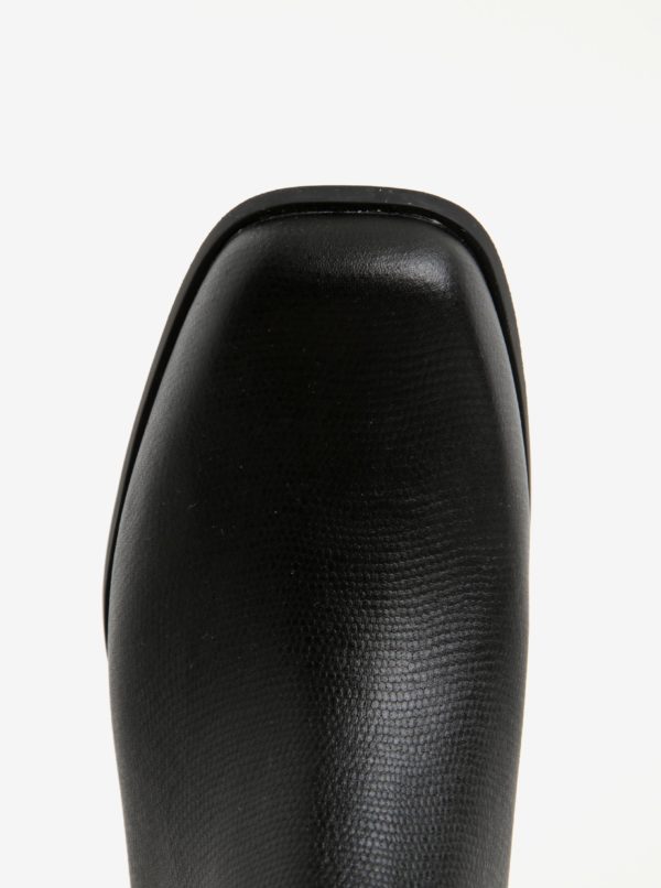 Čierne dámske kožené členkové topánky Camper