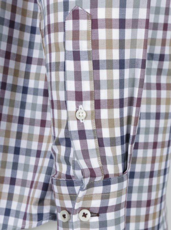 Fialovo-krémová károvaná košeľa Fynch-Hatton