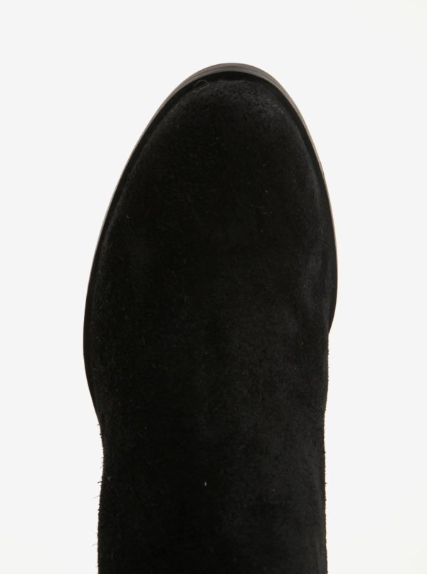 Čierne semišové chelsea topánky na podpätku OJJU