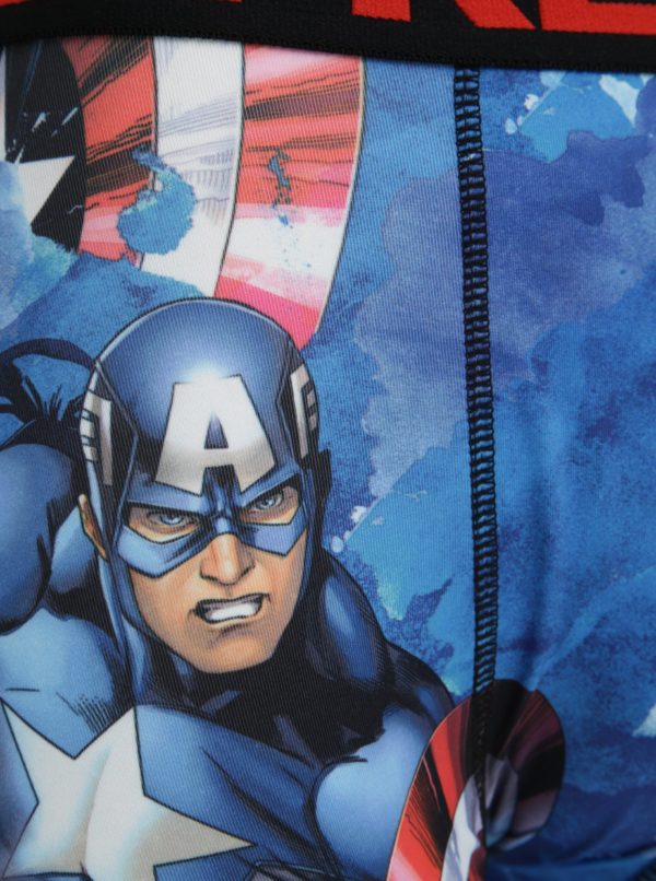 Modré pánske boxerky s potlačou Captain America Freegun