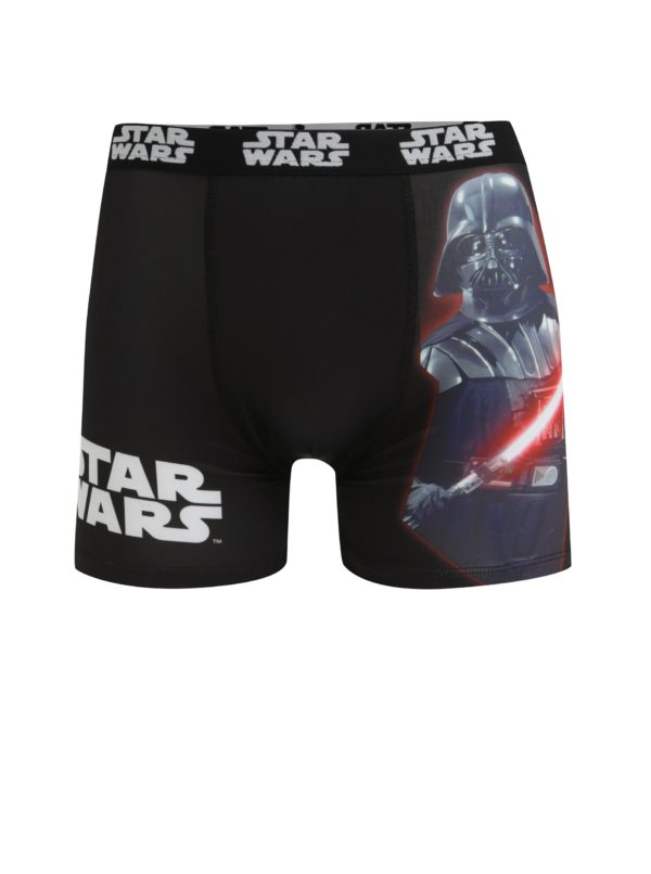 Červeno-čierne pánske boxerky s potlačou Star Wars