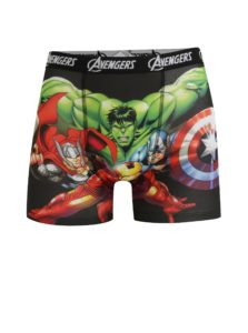 Zeleno-čierne pánske boxerky s potlačou Avengers