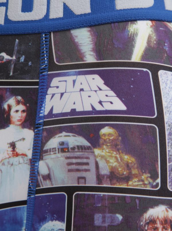Modré pánske boxerky s potlačou Star Wars Freegun 