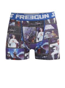 Modré pánske boxerky s potlačou Star Wars Freegun 