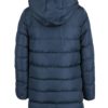Tmavomodrý dievčenský prešívaný kabát s umelým kožúškom 5.10.15.
