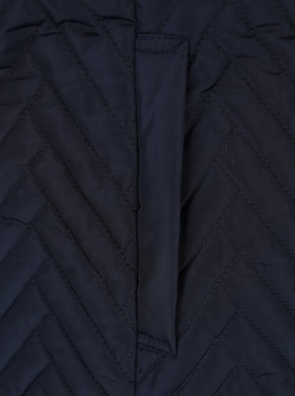 Tmavomodrý dámsky prešívaný kabát M&Co
