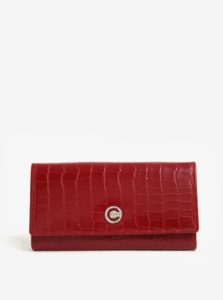 Červená dámska vzorovaná kožená peňaženka KARA