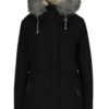 Čierna dámska zimná bunda s umelým kožúškom Ragwear Winny 
