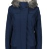Modrá dámska zimná vodovzdorná bunda s umelým kožúškom Ragwear Wooki 
