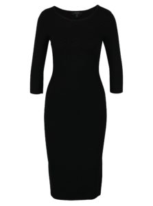 Čierne puzdrové šaty s 3/4 rukávmi Fever London Valentina