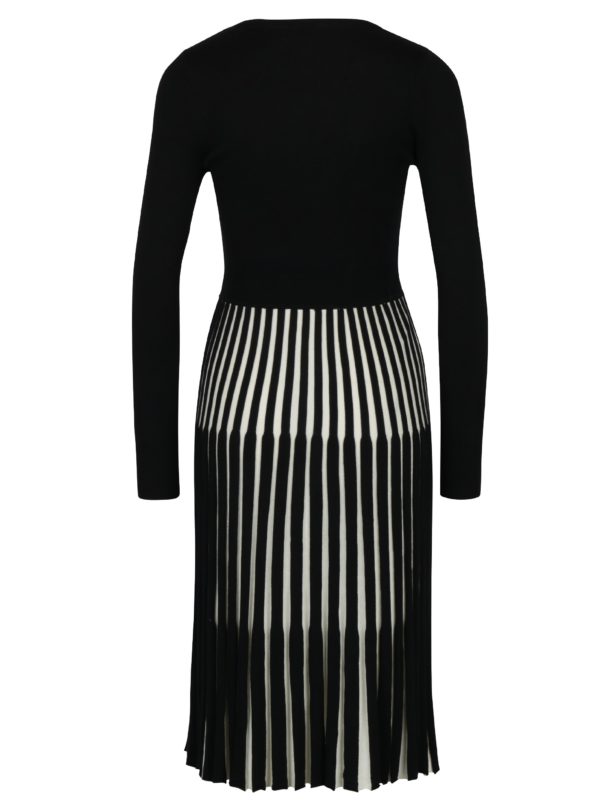 Čierne šaty s pruhovanou sukňou Fever London Lewes