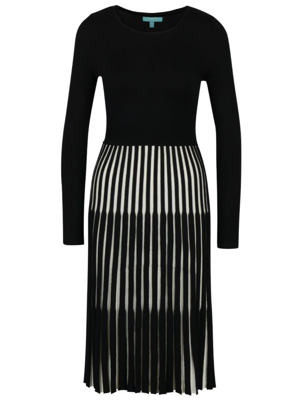 Čierne šaty s pruhovanou sukňou Fever London Lewes