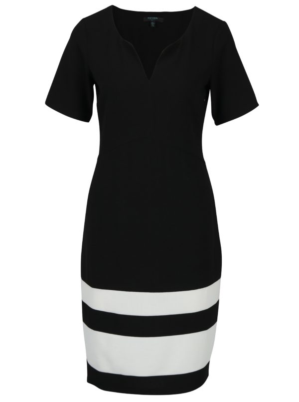 Čierne šaty s pruhmi Fever London Winona