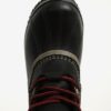 Čierne dámske členkové kožené vodovzdorné zimné topánky na nízkom podpätku SOREL
