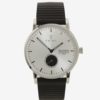 Unisex hodinky v striebornej farbe s čiernym koženým remienkom TRIWA Charles Falken